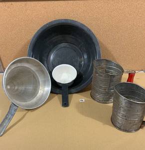 lot 53 image: Old metal Kitchenwares sifters