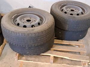 lot 747 image: Lot of (4) Firestone 23565R16C Tires with 16 5-lug Steel Rims
