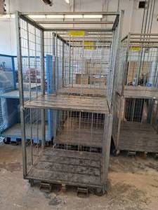 lot 888 image: MetalWire Cage Forklift Delivery Cart on Casters 2-tier
