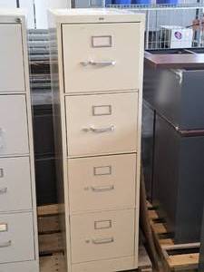 lot 791 image: Hon Metal File Cabinet 4-drawer