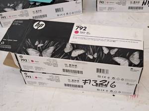 lot 599 image: Lot of (2) HP Latex 792 Magenta Ink Cartridges
