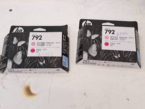 lot 600A image: Lot of (2) HP Latex 792 Light MagentaMagenta Ink Cartridges