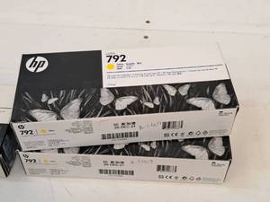 lot 601 image: Lot of (2) HP Latex 792 Yellow Ink Cartridges