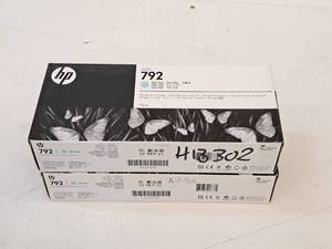 lot 602A image: Lot of (2) HP Latex 792 Light Cyan Ink Cartridges