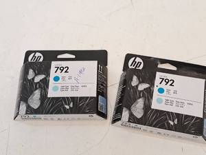 lot 603 image: Lot of (2) HP Latex 792 Light CyanCyan Ink Cartridges
