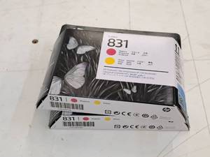 lot 610 image: Lot of (2) HP Latex 831 MagentaYellow Ink Cartridges