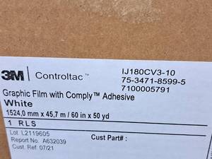 lot 618A image: 3M Controltac Graphic Film 60x50yd