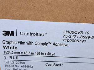 lot 619 image: 3M Controltac Graphic Film 60x50yd