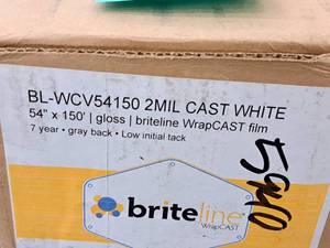 lot 619B image: BrightLine WrapCAST 2 Mil Cast Film BL-WCV54150 54x150