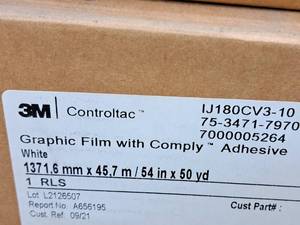 lot 624B image: 3M Controltac Graphic Film 54x50yd