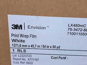 lot 625A image: 3M Envision Print Wrap Film 54x50yd
