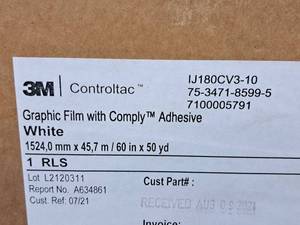 lot 626AA image: 3M Controltac Graphic Film 60x50yd