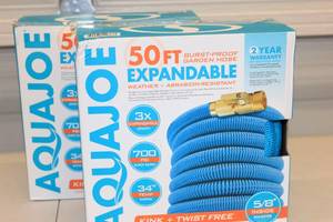 lot 10 image: 2ct AQUAJOE 50ft Burst Proof Expandable Garden Hose
