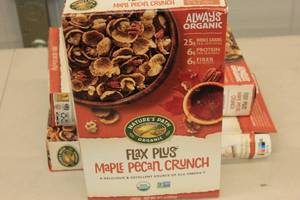 lot 45 image: 3ct Natures Path Organic Flax Plus Maple Pecan Crunch Health Cereal