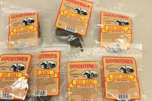 lot 259 image: 7ct Goodtimes Authentic Saddlebag Beef Jerky