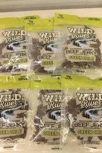 lot 267 image: 6ct Wild River Old Fashioned Slow Dried Beef Jerky Green Chile Flavor