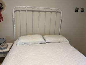 Antique White Metal Bed