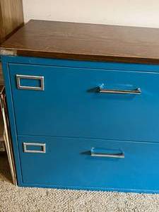 Blue Metal File Cabinet