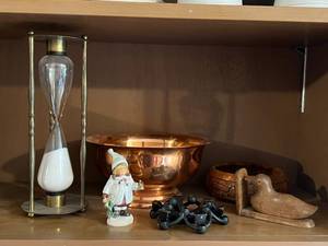 Lot of Decorations Bird Figurines, Bowl, Hourglass and More