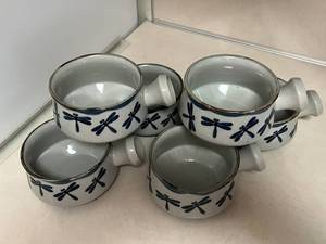 Lot of 6 Soup Bowls with Handles