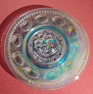 Vintage Iridescent Carnival Glass Apollo 11 Collectible Plate