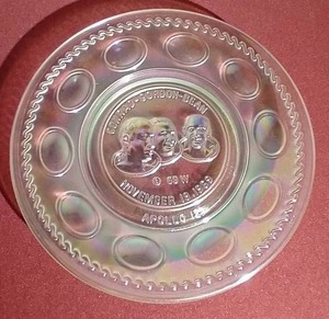 Vintage Iridescent Carnival Glass Apollo 12 Collectible Plate