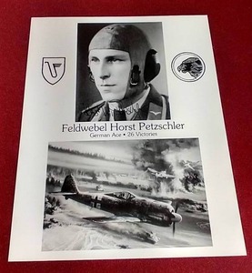 Autographed Horst Petzschler 8x10 Photo - WW2 German Ace