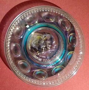Vintage Iridescent Carnival Glass Apollo 14 Collectible Plate