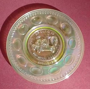 Vintage Iridescent Carnival Glass Apollo 15 Collectible Plate