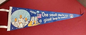Vintage 1969 Full-Size Apollo 11 Pennant
