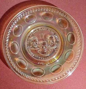 Vintage Iridescent Carnival Glass Apollo 17 Collectible Plate