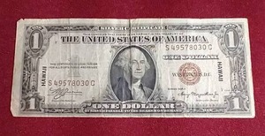 1935 $1 Silver Certificate Hawaii Note