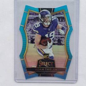 lot 1 image: Adam Thielen Rookie 2016 Panini Select No. 104 Die Cut Numbered 053125