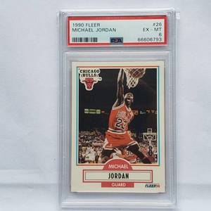lot 11 image: Michael Jordan 1990 Fleer No. 26 PSA Graded EX-MT 6