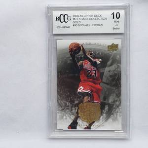 lot 13 image: Michael Jordan 2009-10 Upper Deck MJ Legacy Collection Gold #90, BCCG Graded 10 Mint or Better