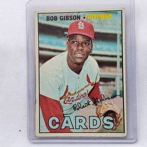 lot 37 image: Bob Gibson 1967 Topps No. 210