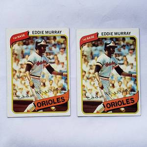lot 50 image: Lot of 2 Eddie Murray 1980 Topps No. 160