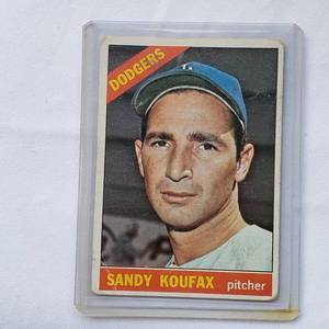 lot 64 image: Sandy Koufax 1966 Topps No. 100