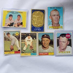 lot 69 image: Lot of 7 Vintage Cards Bunning, Ramos, Pascual, Held, Yost, Brickell, Causey, Lock