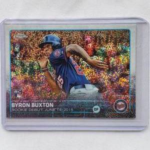 lot 82 image: Byron Buxton Rookie Pulsar Refractor 2015 Topps Chrome US136