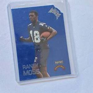 lot 101 image: Randy Moss Rookie Blue Foil Absolute No. 9