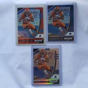 lot 109 image: Lot of 3 Alexander Mattison Panini Prizm Draft Picks No. 4