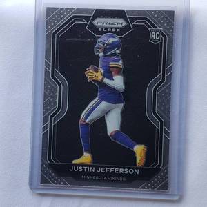 lot 112 image: Justin Jefferson Rookie Black Prizm No. PB-9