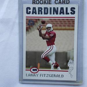 lot 121 image: Larry Fitzgerald Rookie 2004 Topps No. 360