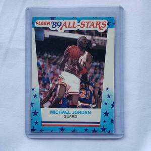 lot 122 image: Michael Jordan Fleer 89 All-Stars Sticker No. 3