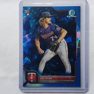 lot 159 image: Joe Ryan Rookie Sapphire Bowman Chrome No. 8