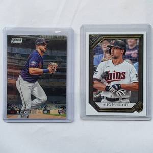 lot 165 image: Lot of 2 Alex Kirilloff Rookie Cards Topps Gallery No. 157, Stadium Club Chrome No. 148