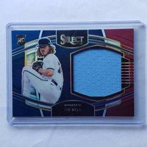 lot 185 image: Joe Ryan Rookie Jumbo Relic Panini Select No. HRJS-JR, Numbered 4899
