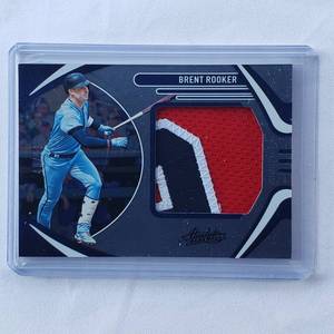 lot 189 image: Brent Rooker Panini Absolute Baseball Jumbo Relic No. P-BR Numbered 4899