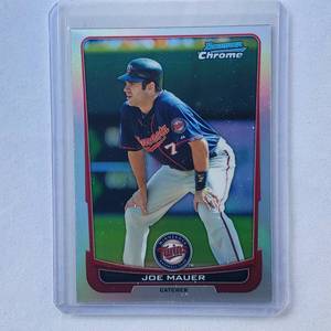 lot 199 image: Joe Mauer Bowman Chrome Refractor No. 170